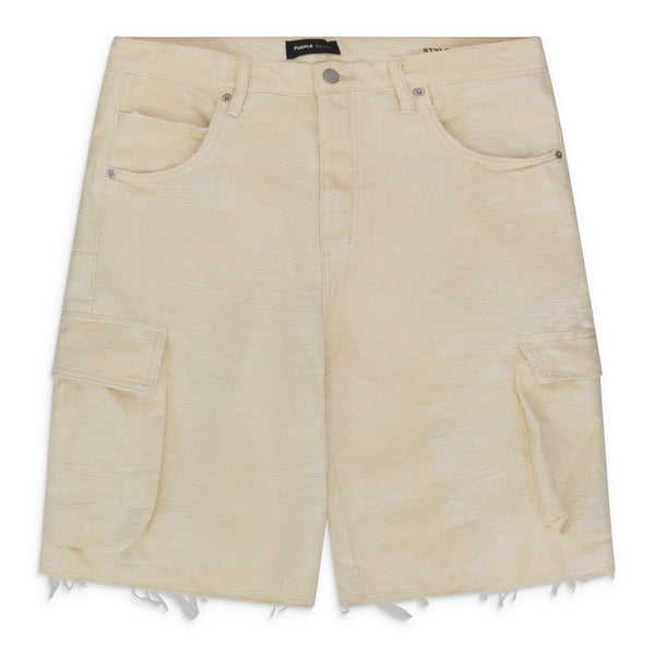 Antique White Jacquard Cargo Shorts