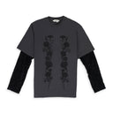 Black Foliage Double Layered T-Shirt
