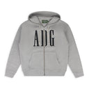 Grey ADG INC. Zip Hoodie
