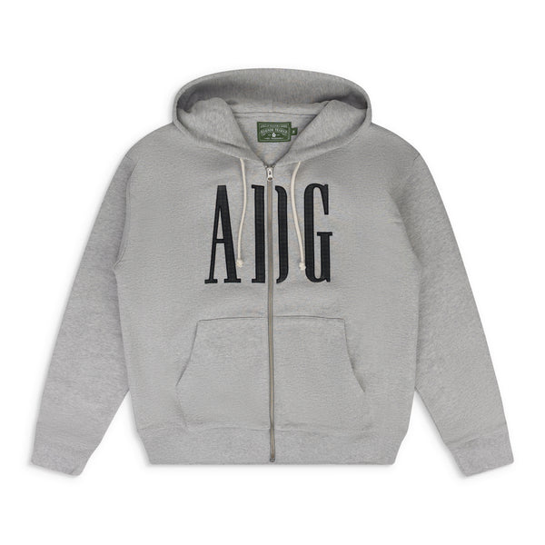 Grey ADG INC. Zip Hoodie