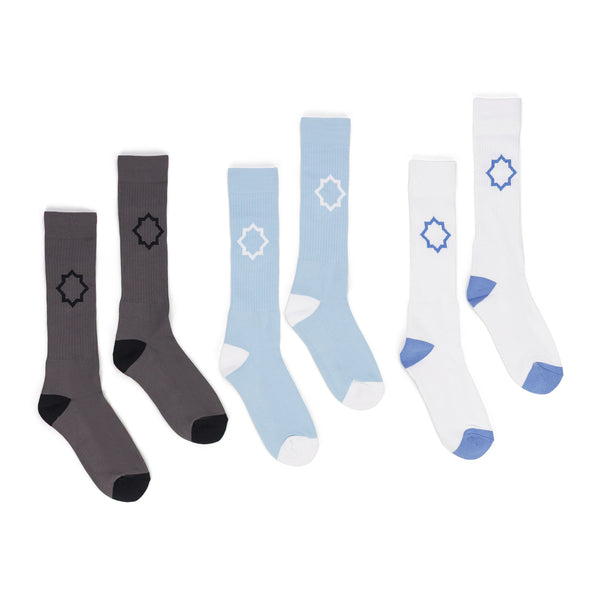 Blue 3 Pack Socks