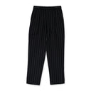 Black Double Pleated Pinstripe Trousers