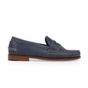 BLUE ELTHAM SMOOTH OILED PULL UP LOAFERS