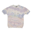 Purple Tie Dye Knit Short Sleeve Shirt