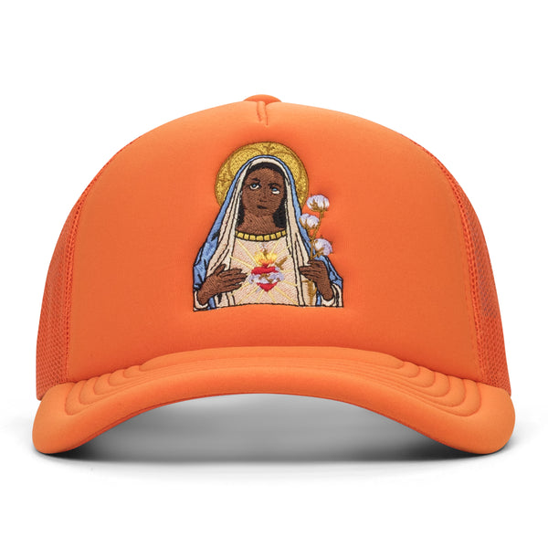 Orange 'Black Madonna' Trucker Hat