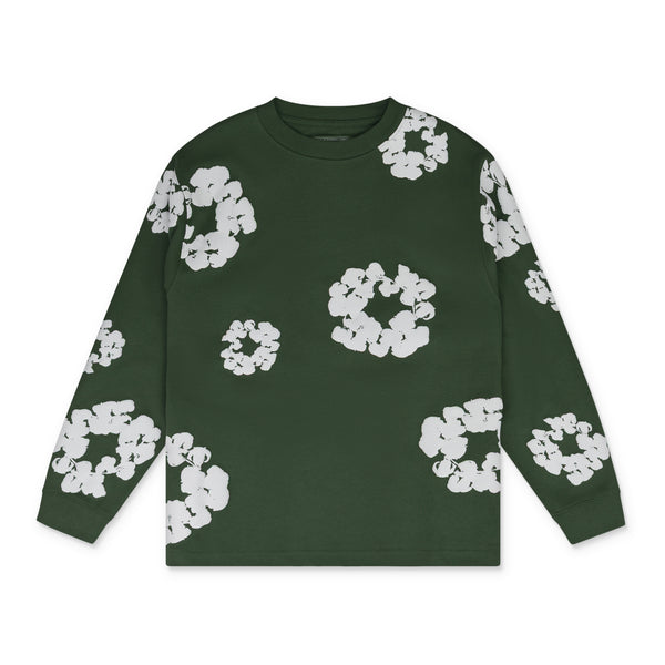 Green Cotton Wreath LS T-Shirt