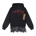 Grey Canada Feather Trim Hoodie