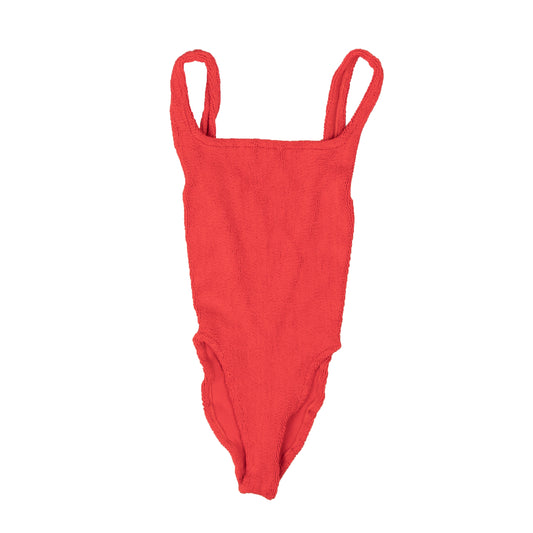 Red Classic Square Neck Swimsuit