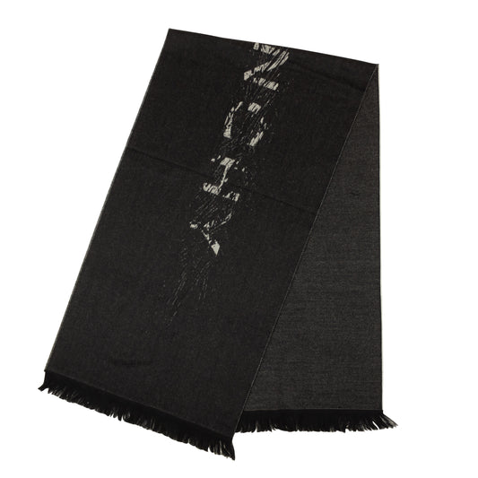Givenchy Wool Logo Print Scarf - Black