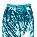 Rodarte Sequin Fitted Ruffle Detail Skirt - Teal