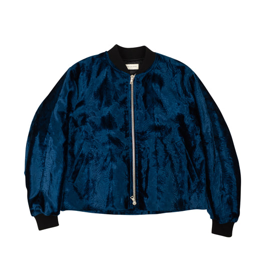 Blue Velvet Zip-UP Bomber Jacket