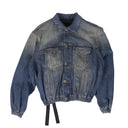 Unravel Project Damaged Cotton Oversized Denim Jacket - Blue