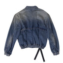 Unravel Project Damaged Cotton Oversized Denim Jacket - Blue
