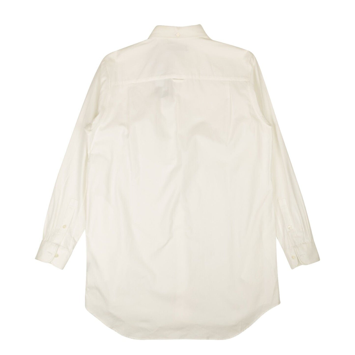 White Long Rose Applique Embroidered Oxford Shirt