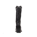 BLACK LEATHER WESTERN COWBOY BOOTS