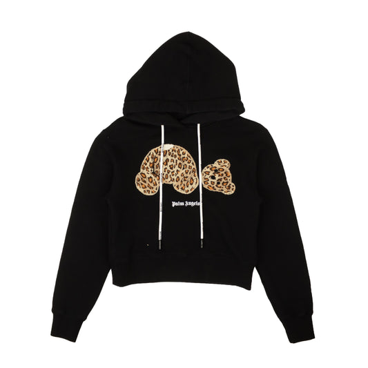 Palm Angels Leopard Bear Fitted Hoodie - Black