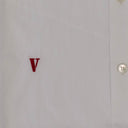 White Short Sleeve Red Logo Button Down Shirt