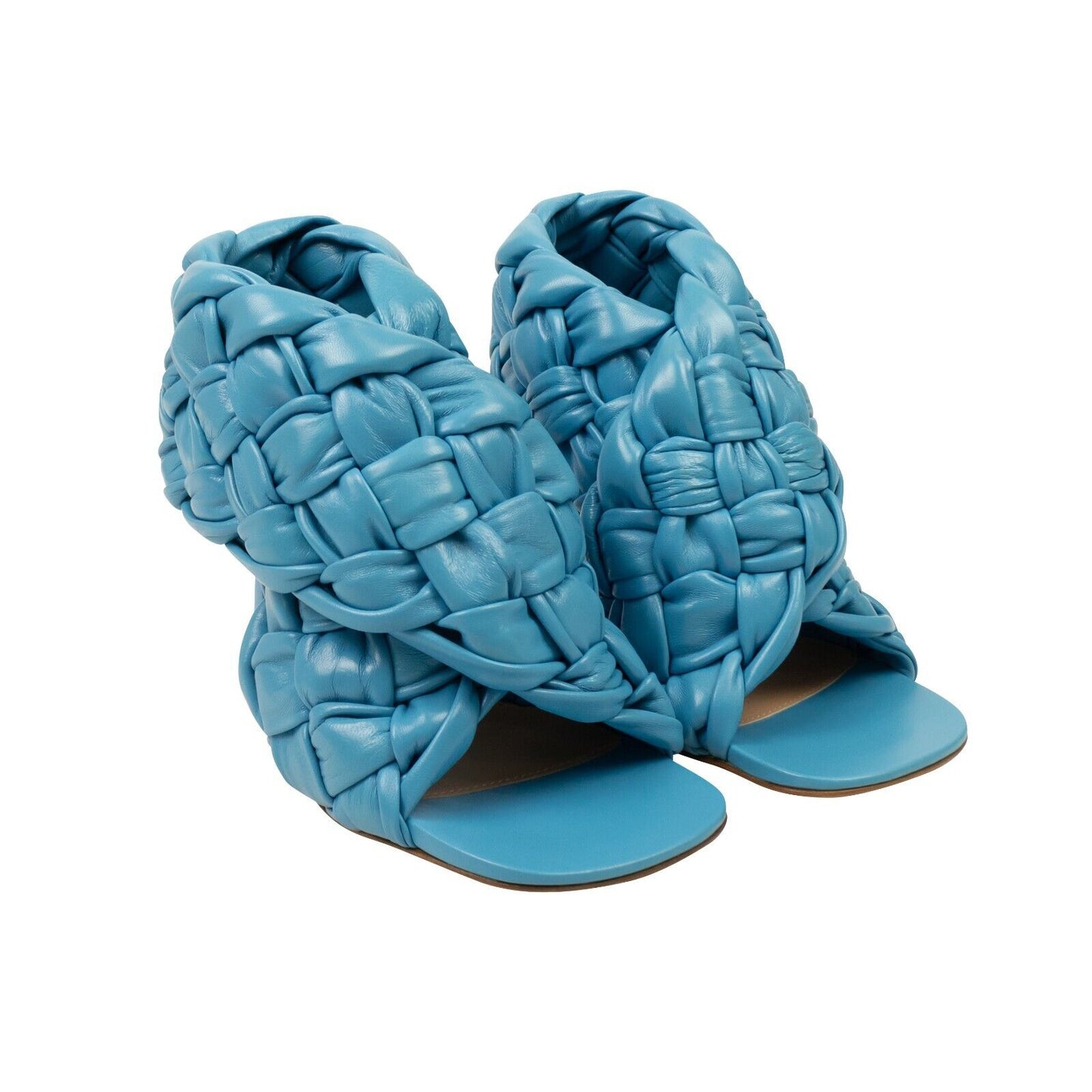 Sky Blue Leather The Board Heeled Sandals