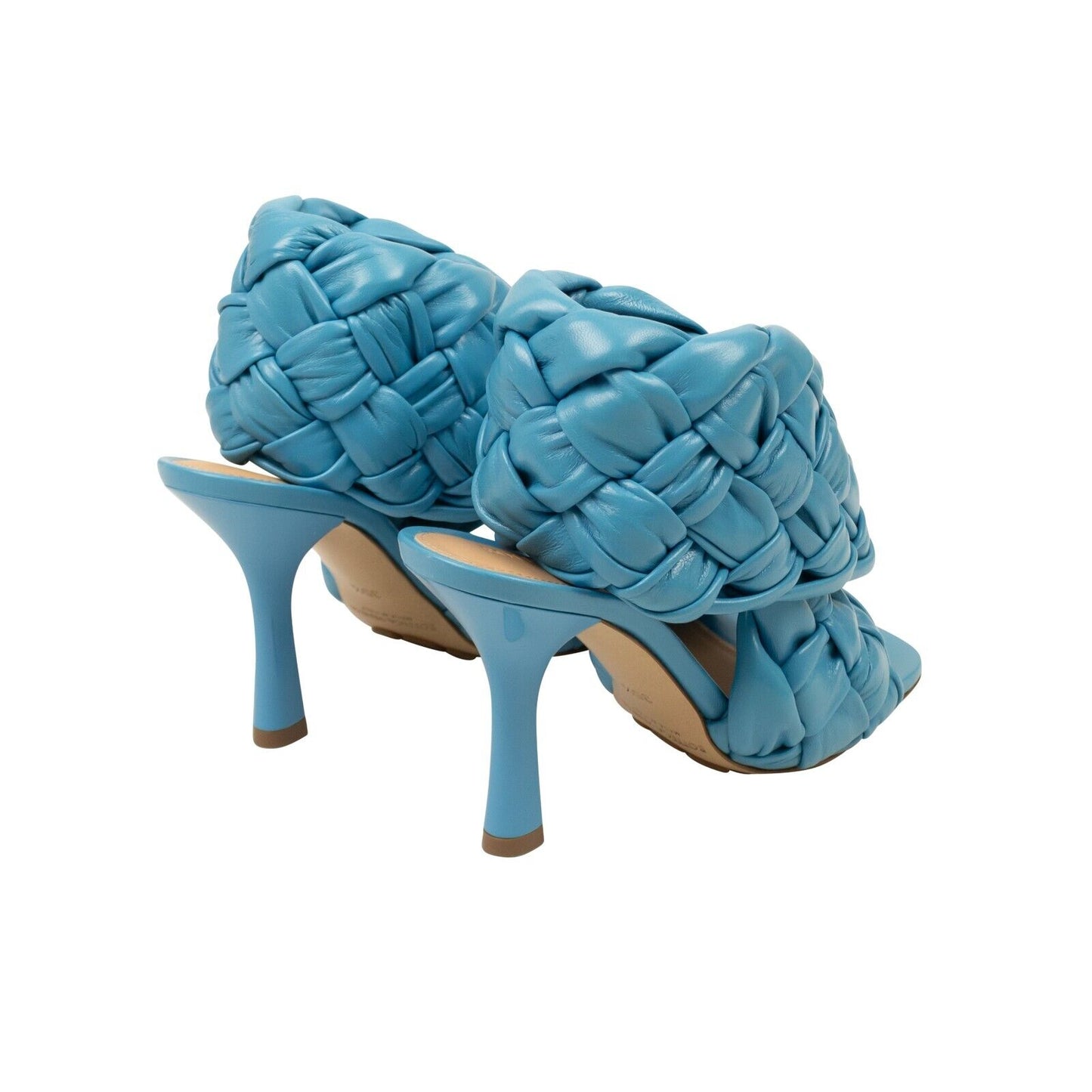 Sky Blue Leather The Board Heeled Sandals