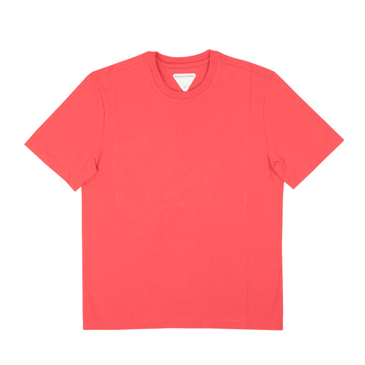 Red Cotton Short Sleeve Crewneck T-Shirt