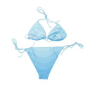 PRINTED WAVE DRAWSTRING GRADIENT LIGHT BLUE BIKINI