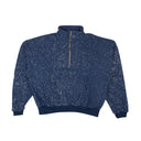 Royal Blue Spec Wool Half Zip Sweatshirt