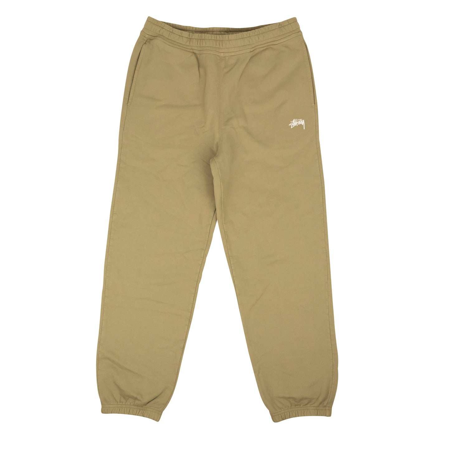 Khaki Cotton Embroidered Stock Logo Sweatpants