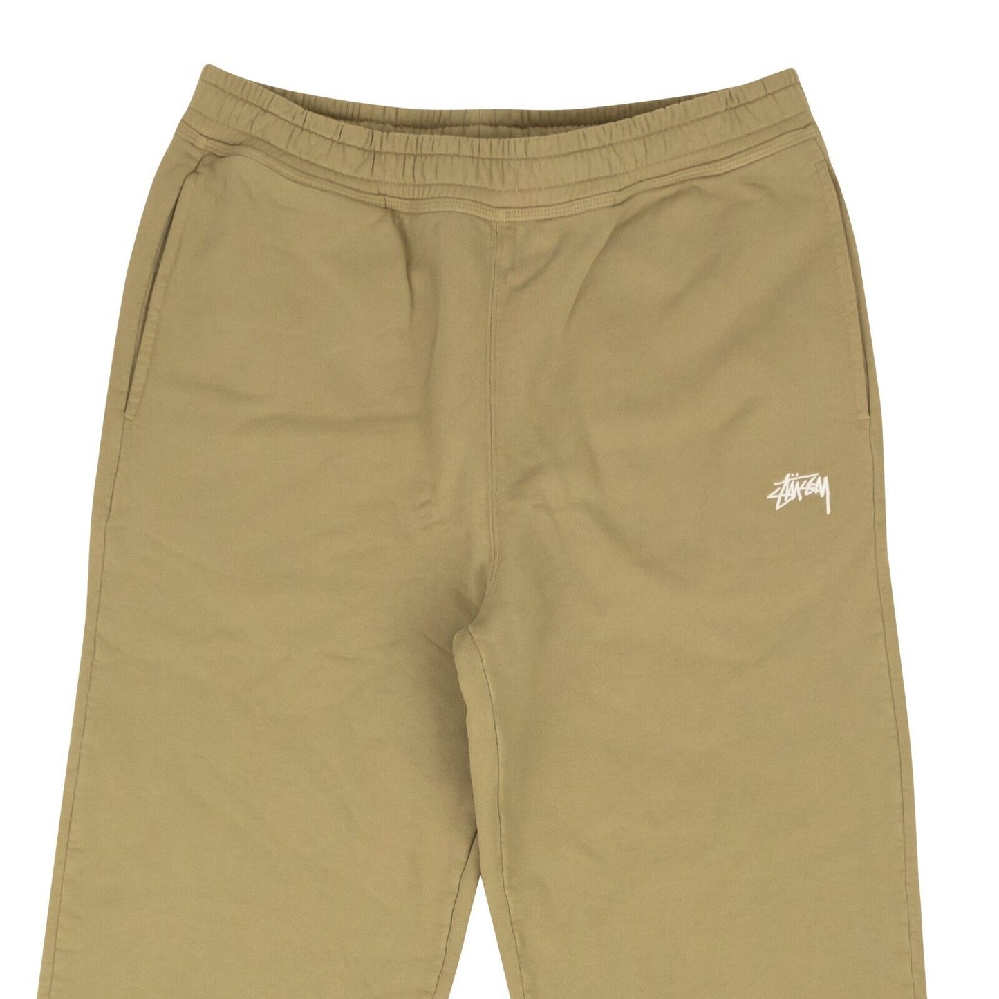 Khaki Cotton Embroidered Stock Logo Sweatpants