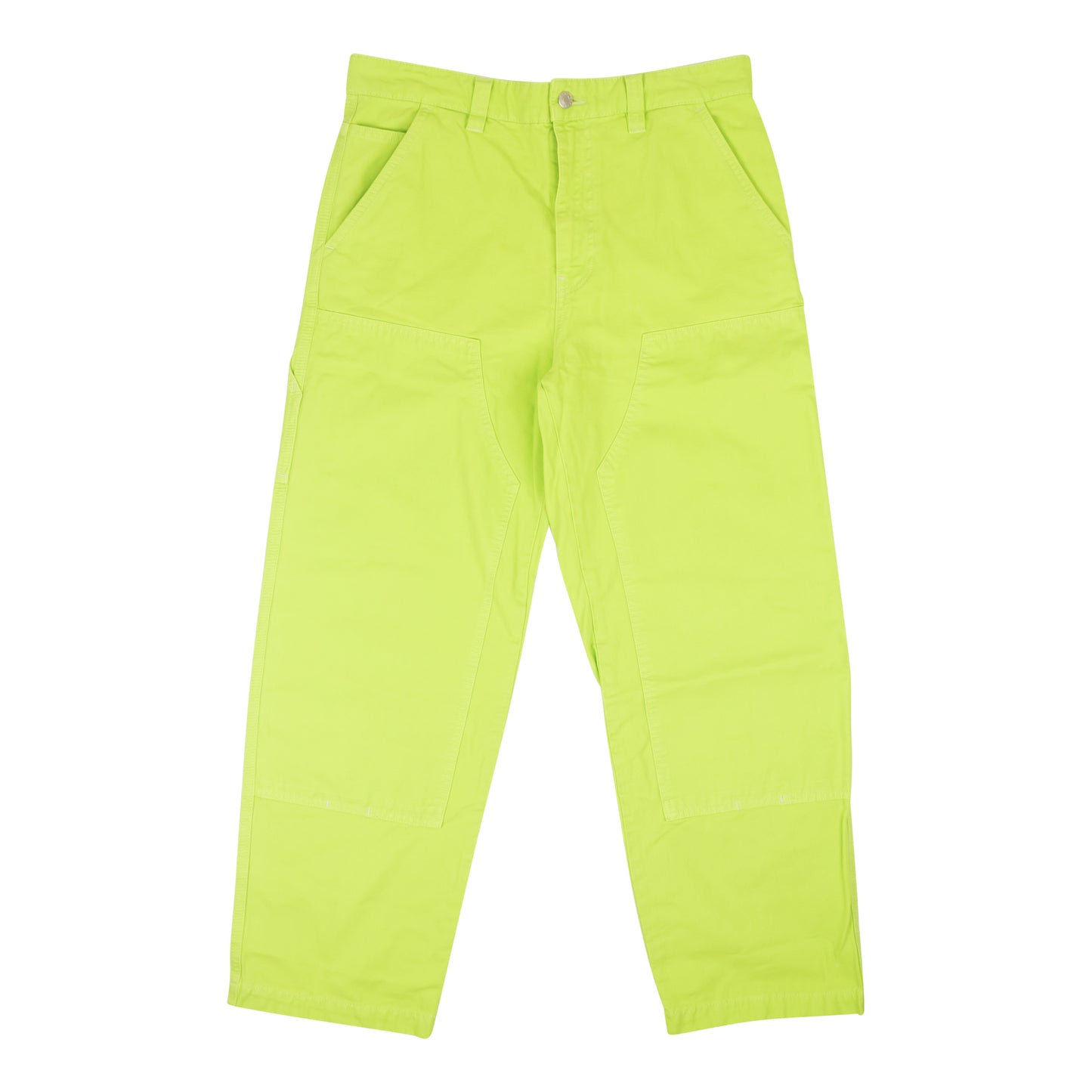 Stussy Cotton Dyed Canvas Casual Work Pants - Neon Yellow