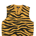 Yellow And Black Tiger Print Sweater Vest