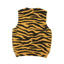 Yellow And Black Tiger Print Sweater Vest