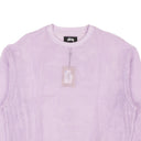 Lavender Cotton Mesh Detail Long Sleeve T-Shirt