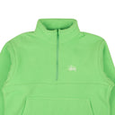 Melon Green Polyester Half Zip Mock Neck Sweatshirt