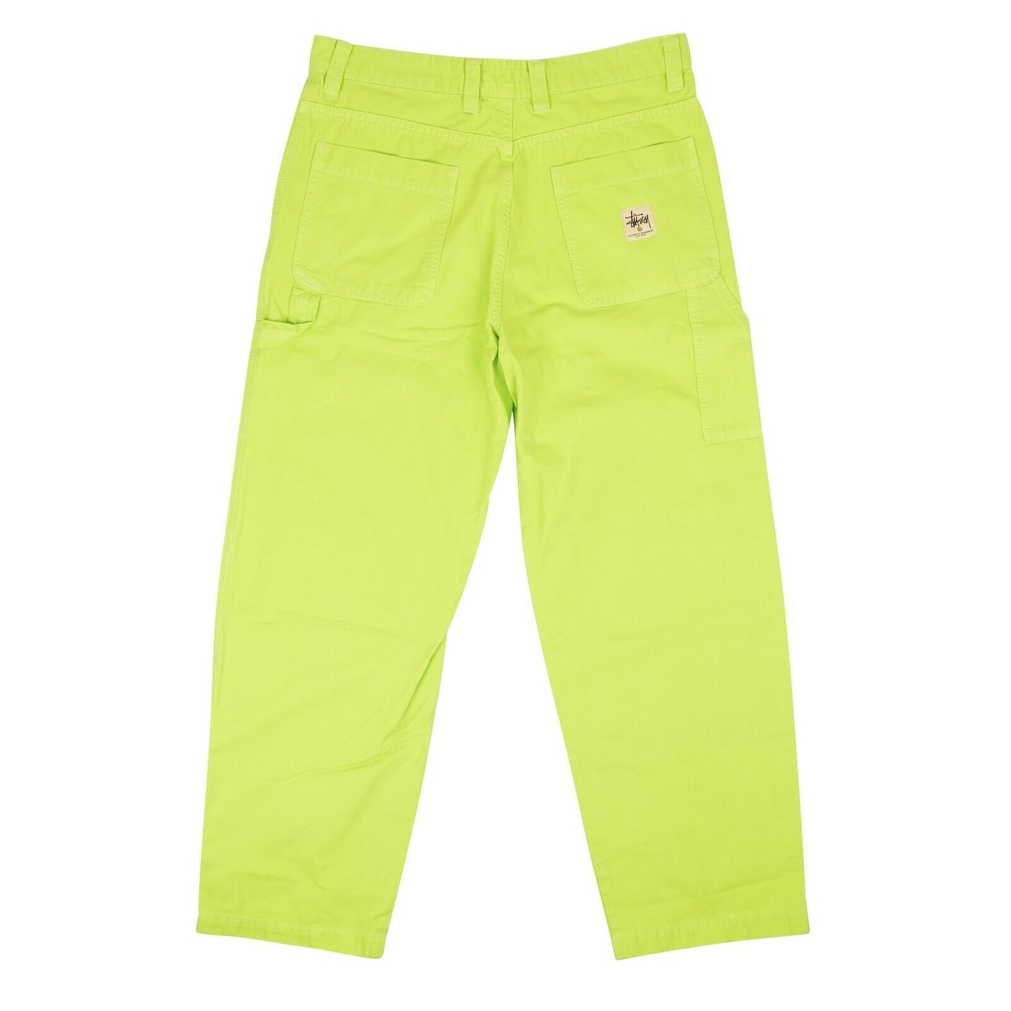 Stussy Cotton Dyed Canvas Casual Work Pants - Neon Yellow