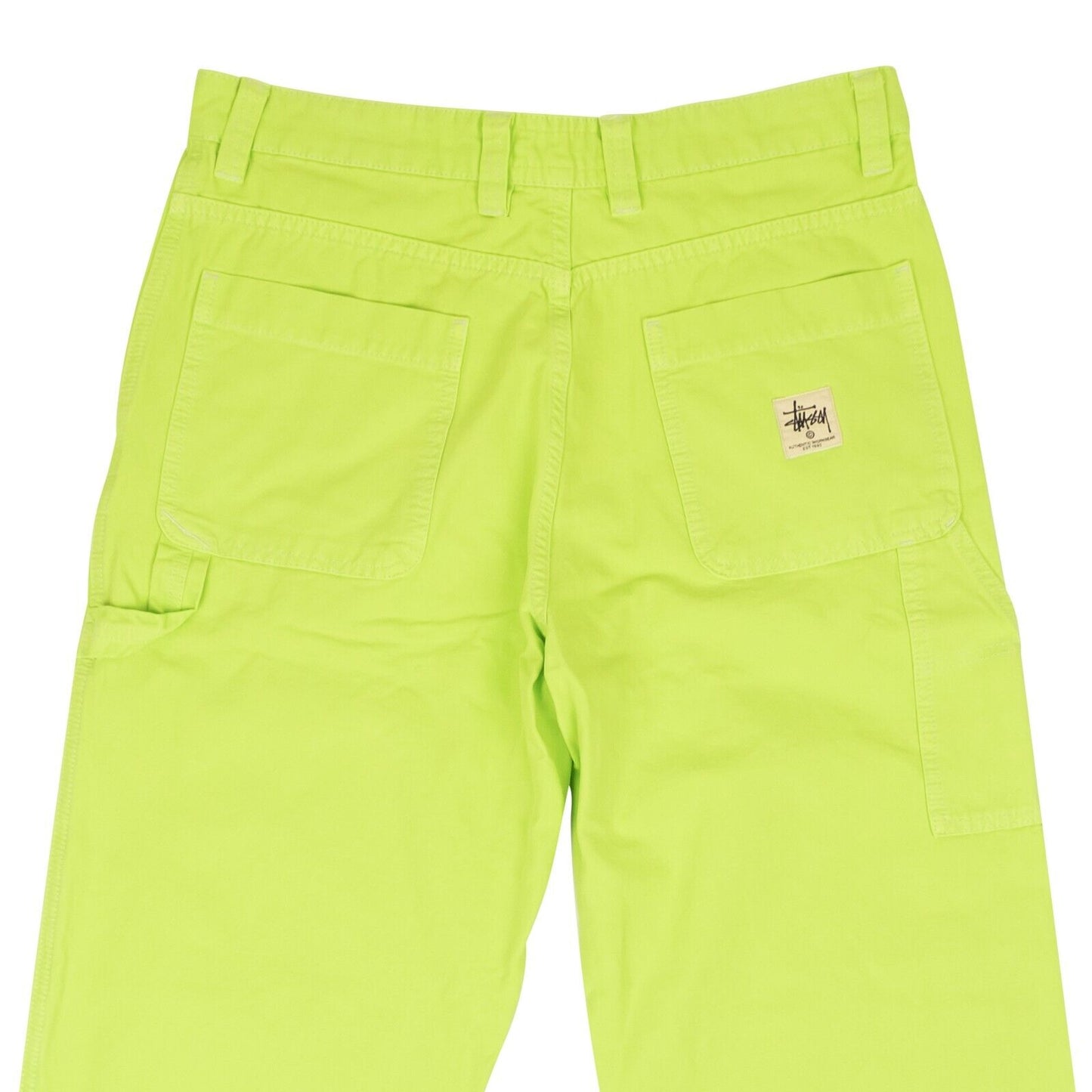 Stussy Cotton Dyed Canvas Casual Work Pants - Neon Yellow