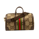 Camel Brown Cotton Jumbo GG Motif Duffle Bag