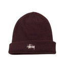 Burgundy Red Acrylic Logo Basic Cuff Beanie