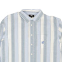 Blue Cotton Wide Stripe Button Down Shirt