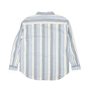 Blue Cotton Wide Stripe Button Down Shirt