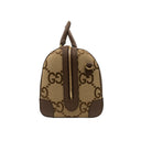 Camel Brown Cotton Jumbo GG Motif Duffle Bag