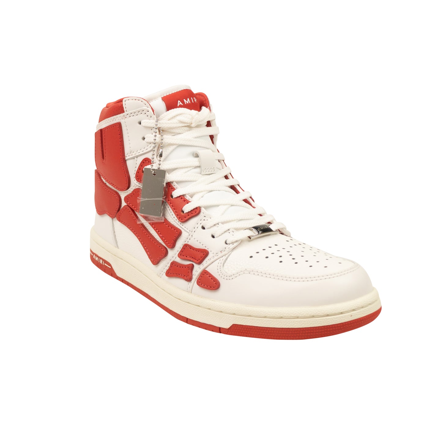 Red And White Leather Skeleton Bones High-Top Sneakers