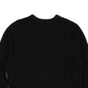 Black Cotton Stripe Button-Up Cardigan Sweater