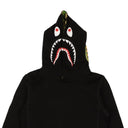 Black Cotton Shark Graphic Pullover Hoodie