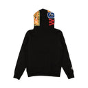 Black Cotton Shark Graphic Pullover Hoodie
