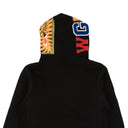 Black Cotton Shark Graphic Pullover Hoodie