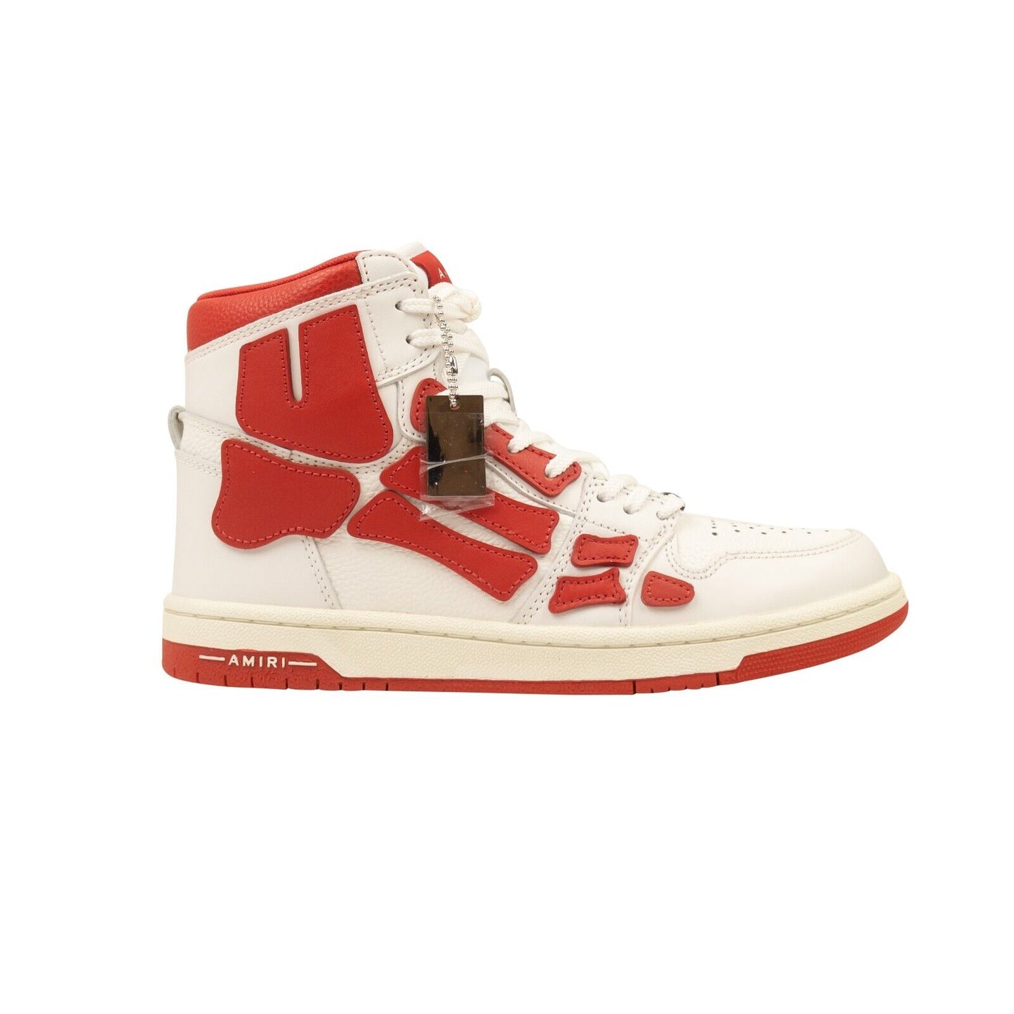 Red And White Leather Skeleton Bones High-Top Sneakers