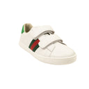 Kid's White Leather Classic Ace Low Sneakers