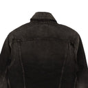 Aged Black Cotton Core Double Slanted Trucker Jacket