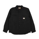 Black Polyester Quilted Fatigued Button-Up Shirt