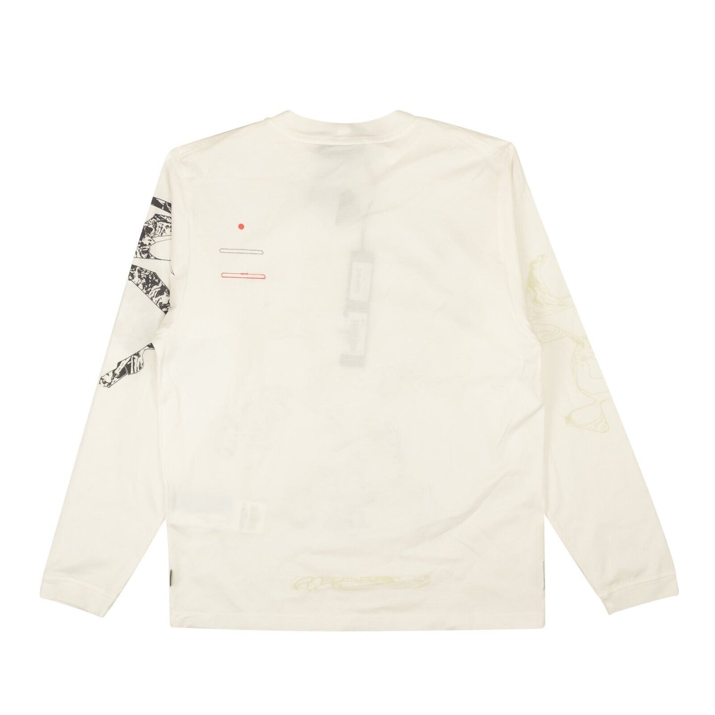 Stone Island Cotton Abstract Print Long Sleeve T-Shirt - White